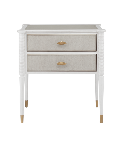 Currey & Co. Aster White Nightstand 3000-0191