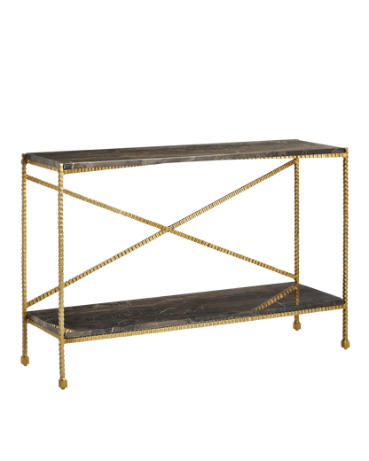 Currey & Co. Flying Marble Gold Console Table 4000-0173