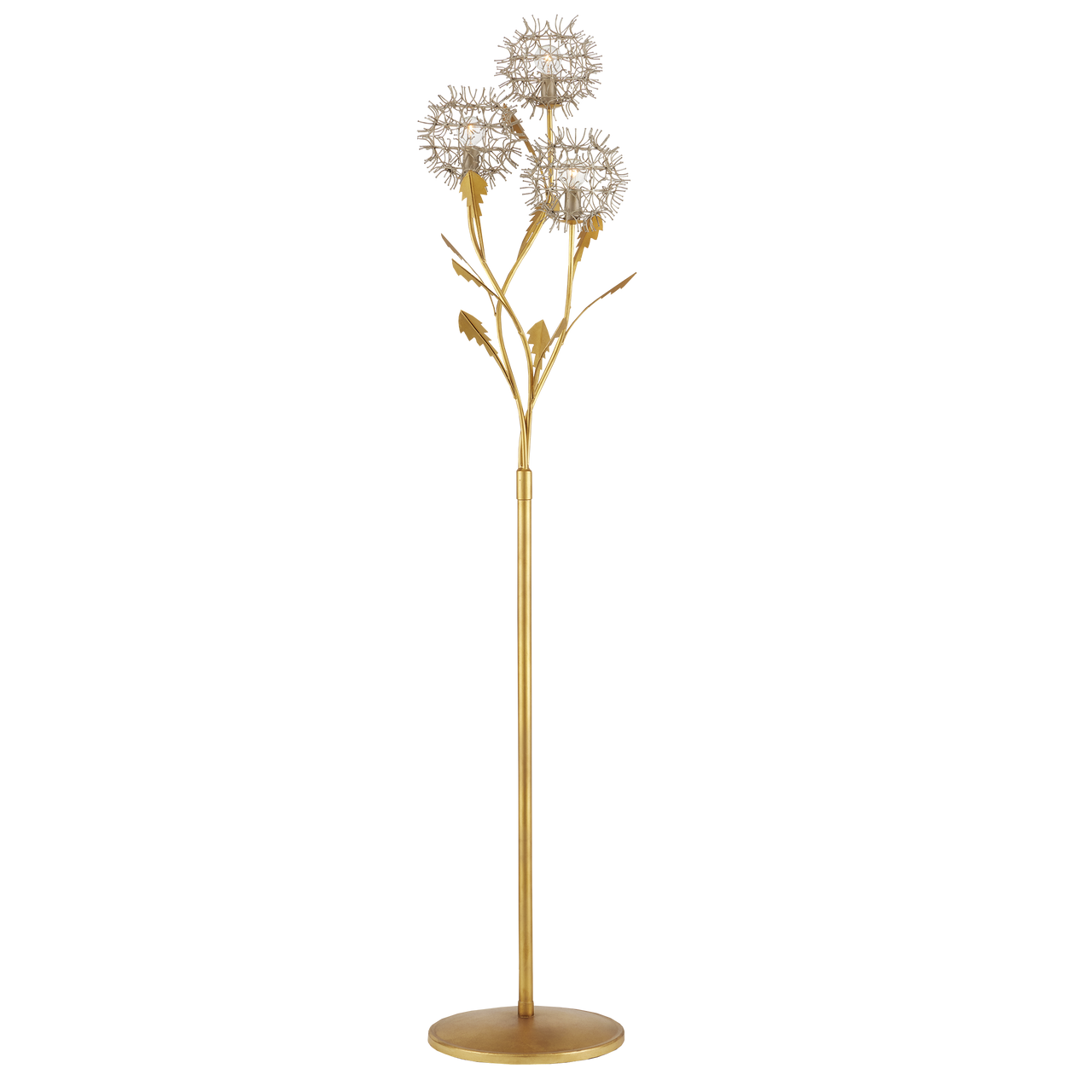 Currey & Co. 71.25" Dandelion Silver & Gold Floor Lamp 8000-0137