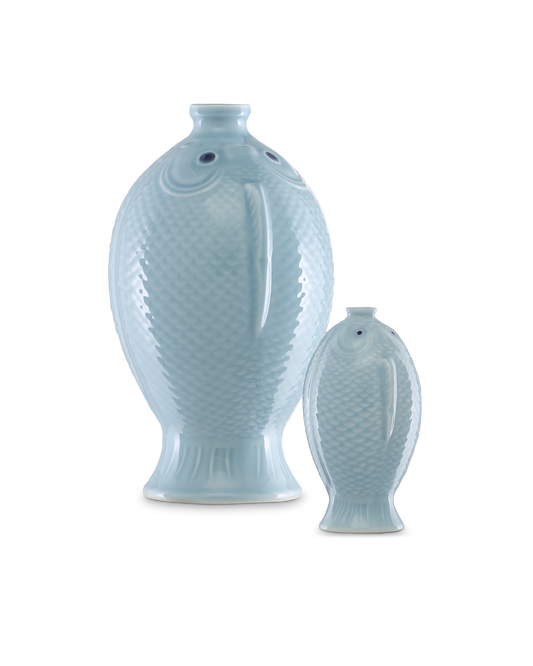 Currey & Co. Laguna Blue Vase Set of 2 1200-0348