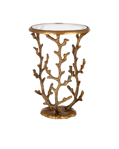 Currey & Co. Coral Brass Accent Table 4000-0141