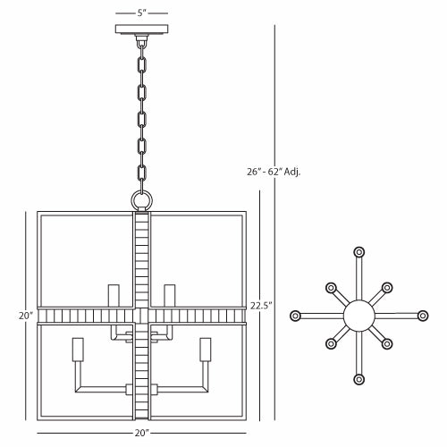 Robert Abbey Diana Pendant Chandelier in Warm Brass 204