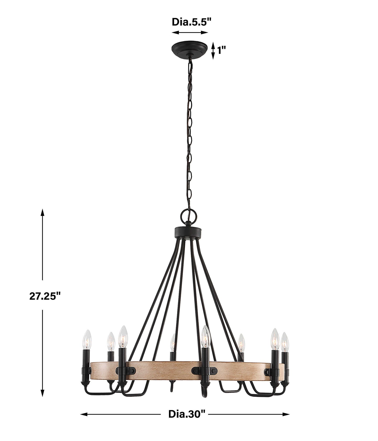 Uttermost Deschutes 8 Light Farmhouse Chandelier 21356