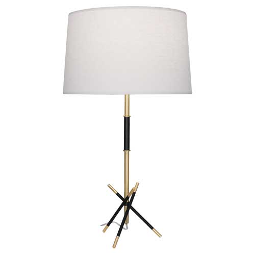 Robert Abbey  Thatcher Table Lamp in Modern Brass Finish With Matte Black Accents 217