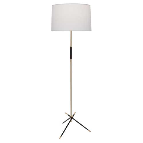 Robert Abbey  Thatcher Floor Lamp in Modern Brass Finish With Matte Black Accents 218