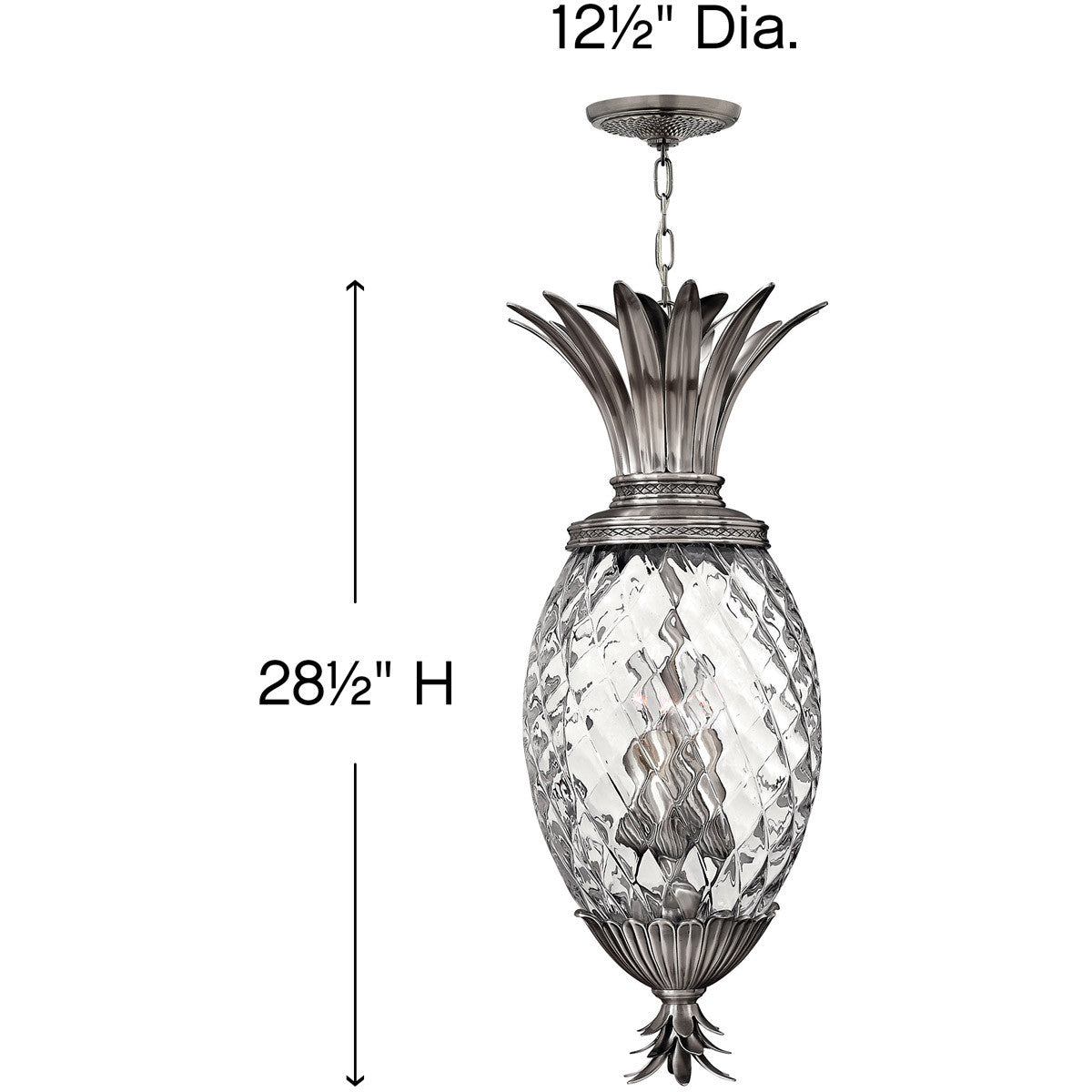 Hinkley Lighting Plantation Large Pendant Polished Antique Nickel 2222PL