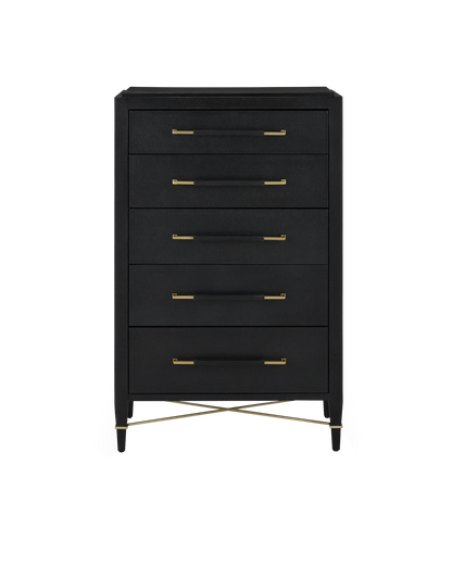 Currey & Co. Verona Black Five-Drawer Chest 3000-0248