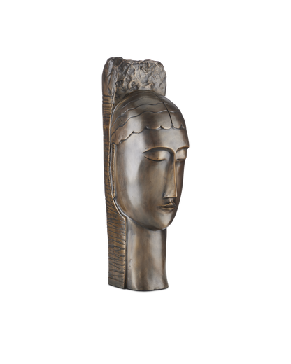 Currey & Co. Art Deco Head Bronze 1200-0598