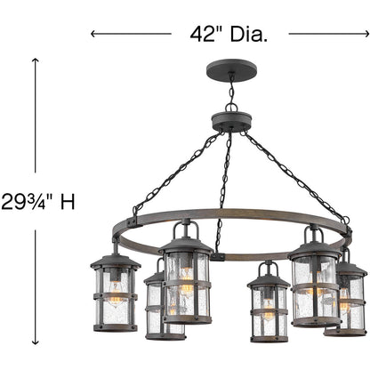 Hinkley Lighting Lakehouse Medium Single Tier Aged Zinc 2689DZ