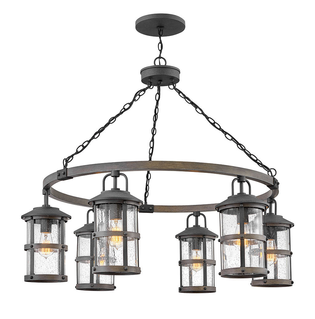 Hinkley Lighting Lakehouse Medium Single Tier Aged Zinc 2689DZ