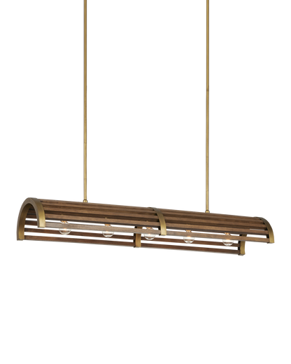 Currey & Co. Woodbine Chestnut Rectangular Chandelier 9000-0967