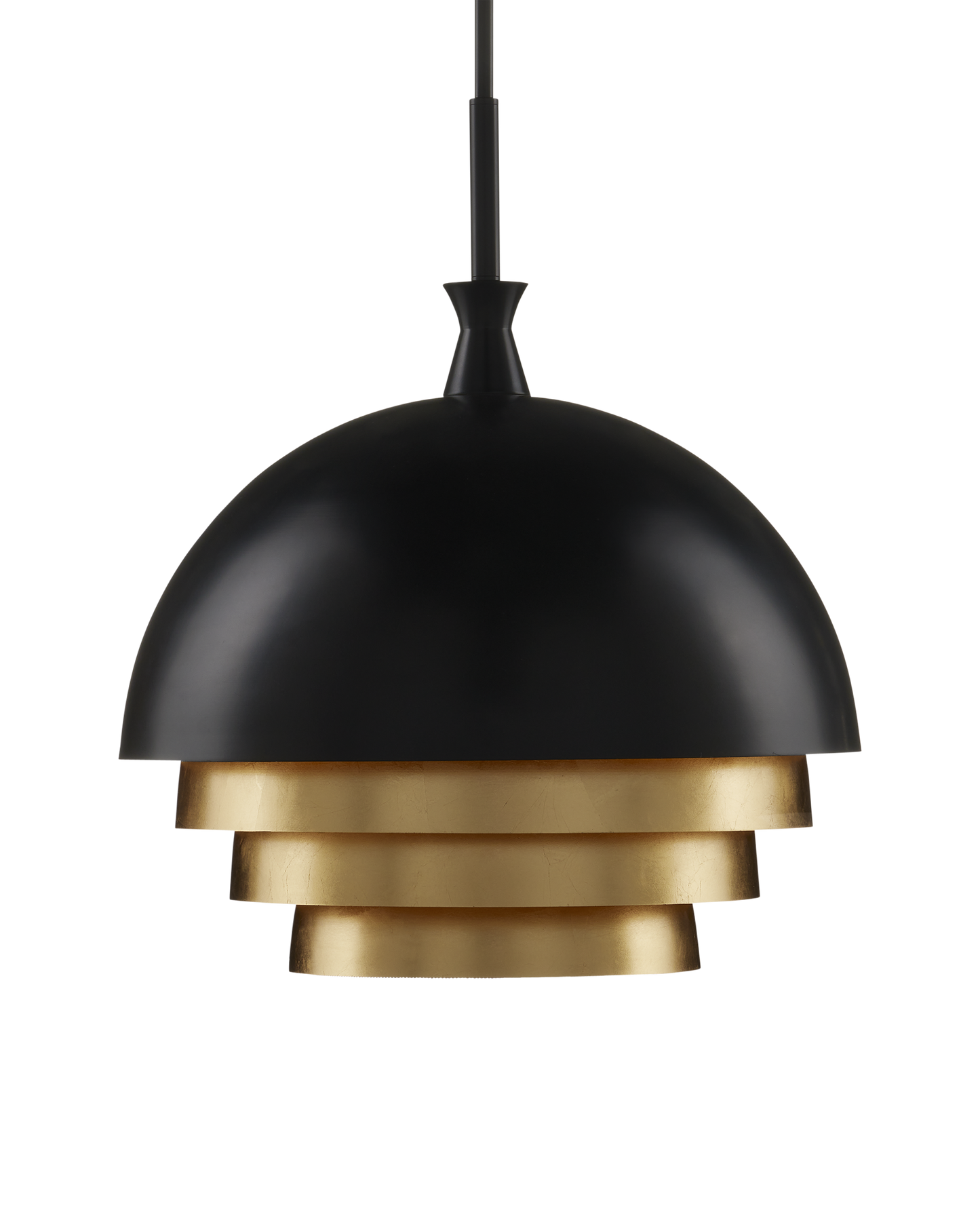 Currey & Co. Salviati Large Black & Gold Pendant 9000-1075