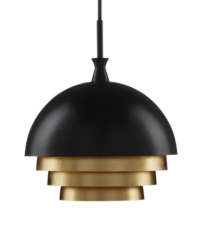 Currey & Co. Salviati Large Black & Gold Pendant 9000-1075