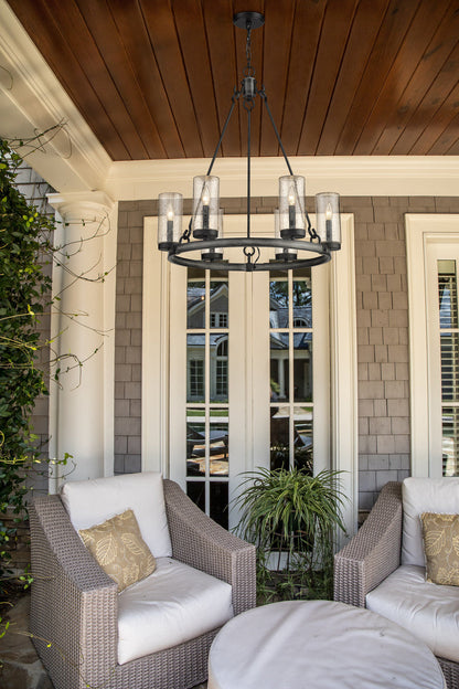 Z-Lite Marlow 6 Light Outdoor Chandelier in Ashen Barnboard 589-6ABB