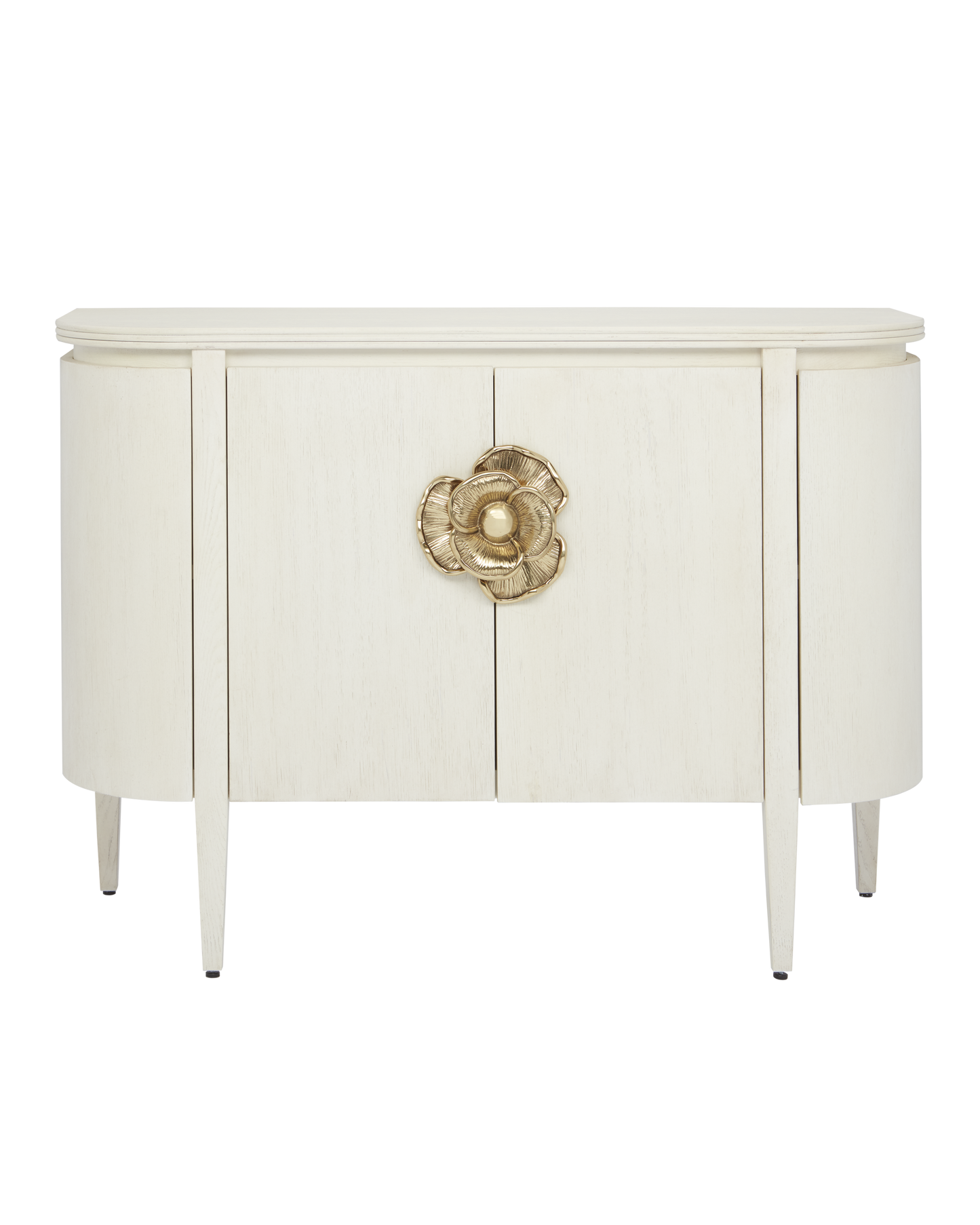 Currey & Co. Briallen White Demi-Lune Cabinet 3000-0201