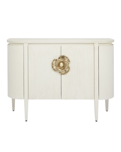 Currey & Co. Briallen White Demi-Lune Cabinet 3000-0201