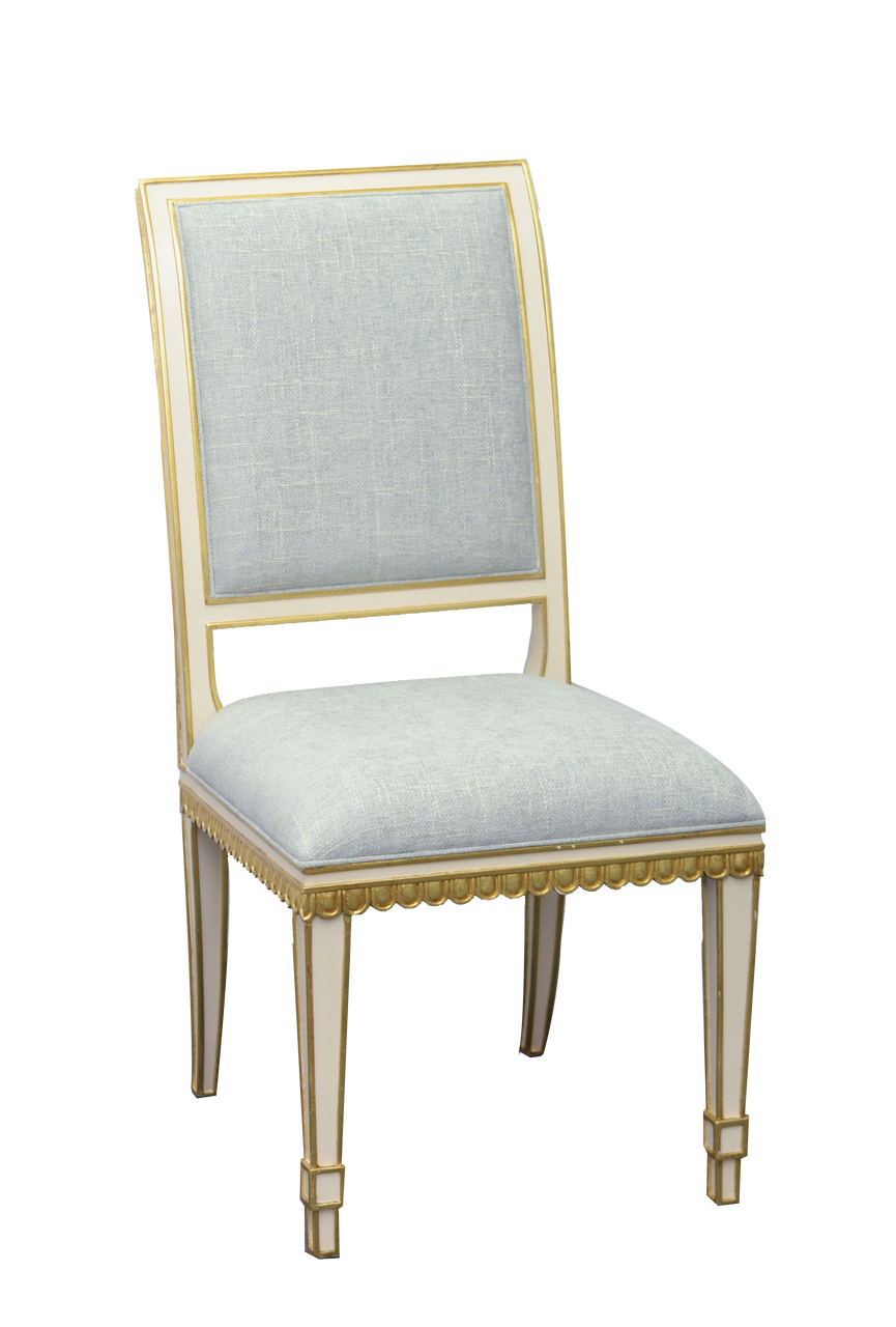 Currey & Co. Upholstered Ines Ivory Dining Chair, Mixology Moonstone 7000-0153