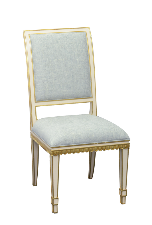 Currey & Co. Upholstered Ines Ivory Dining Chair, Mixology Moonstone 7000-0153