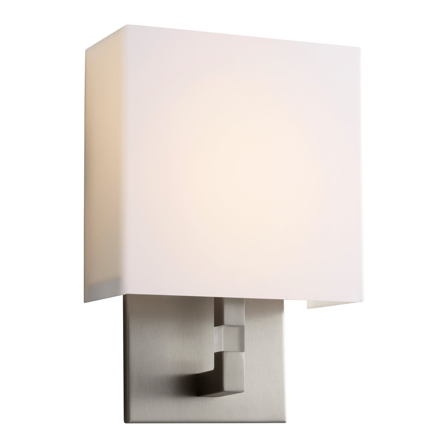 Oxygen Lighting Chameleon Sconce in Satin Nickel w/ Matte White Acrylic 3-521-24