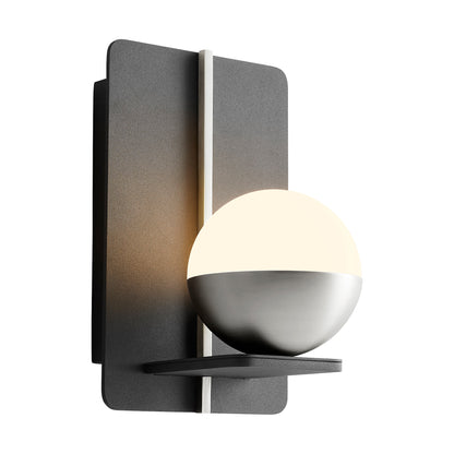 Oxygen Lighting Iota Sconce in Black w/ Satin Nickel 3-554-1524