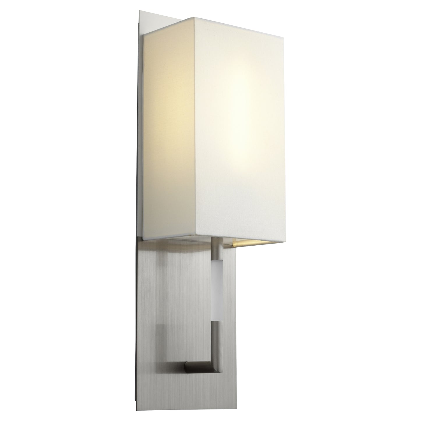 Oxygen Lighting Epoch Sconce in Satin Nickel w/ White Linen 3-564-124