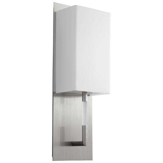 Oxygen Lighting Epoch Sconce in Satin Nickel w/ Matte White Acrylic 3-564-224