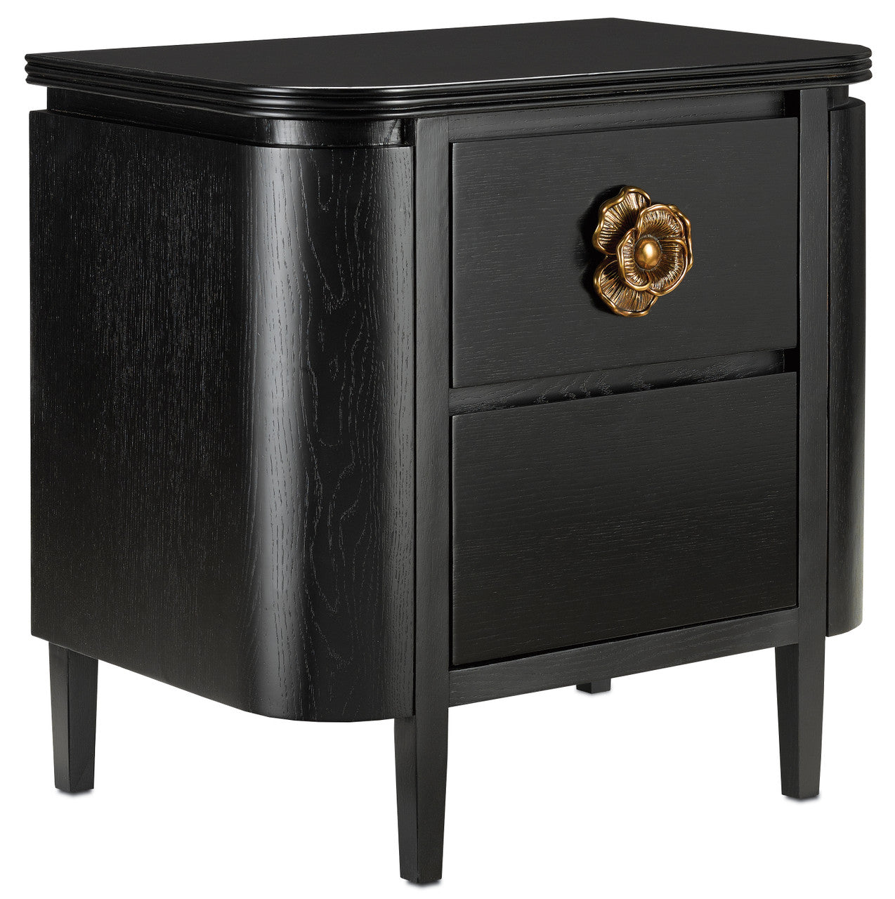 Currey & Co. Briallen Black Nightstand 3000-0098