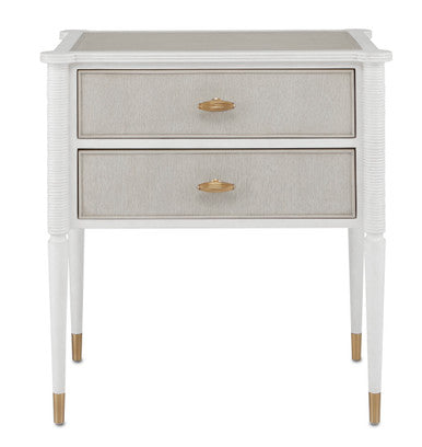 Currey & Co. Aster White Nightstand 3000-0191