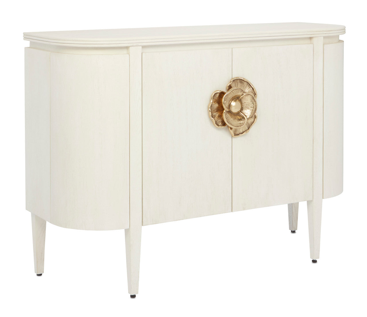 Currey & Co. Briallen White Demi-Lune Cabinet 3000-0201