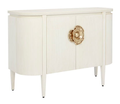 Currey & Co. Briallen White Demi-Lune Cabinet 3000-0201