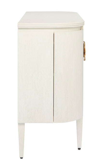 Currey & Co. Briallen White Demi-Lune Cabinet 3000-0201