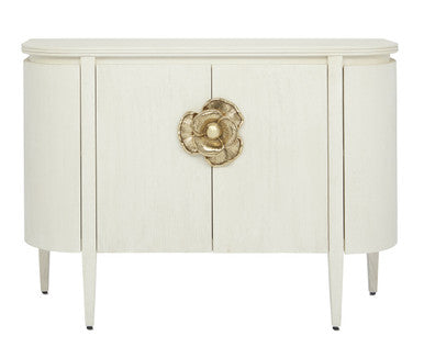 Currey & Co. Briallen White Demi-Lune Cabinet 3000-0201