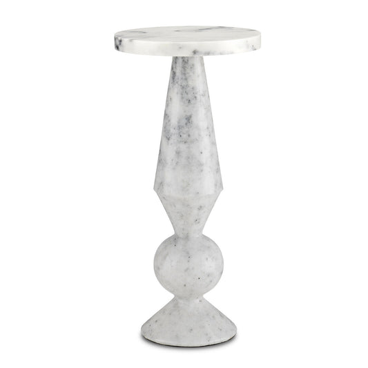 Currey & Co. Quince White Marble Accent Table 3000-0223