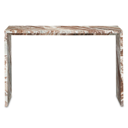 Currey & Co. Ryan Brown Marble Console Table 3000-0233