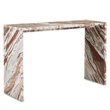 Currey & Co. Ryan Brown Marble Console Table 3000-0233