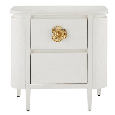 Currey & Co. Briallen White Nightstand 3000-0279