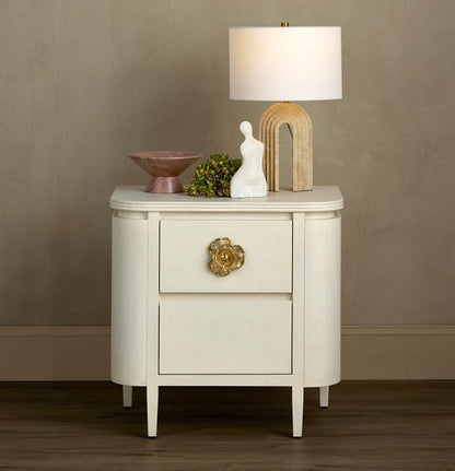 Currey & Co. Briallen White Nightstand 3000-0279