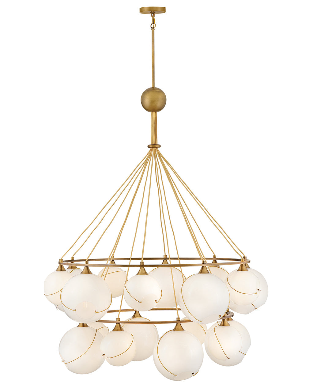 Hinkley Lighting Skye Extra Large Two Tier Chandelier in Heritage Brass 30308HBR-CO