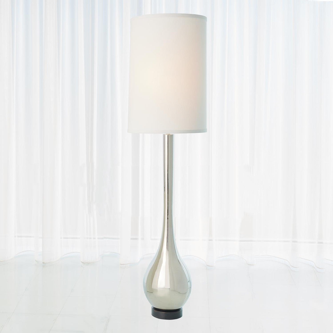 Global Views Bulb Floor Lamp Nickel 9.93168