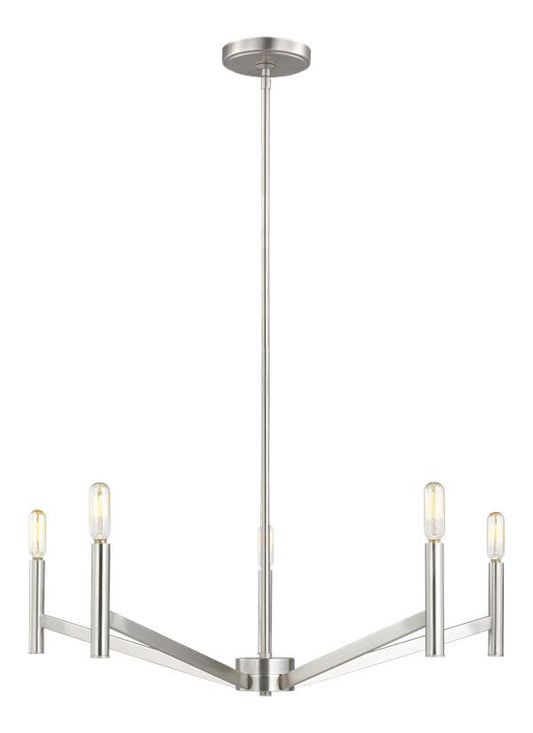 Visual Comfort Studio Studio Collection Vector Five Light Chandelier in Brushed Nickel 3124305EN-962