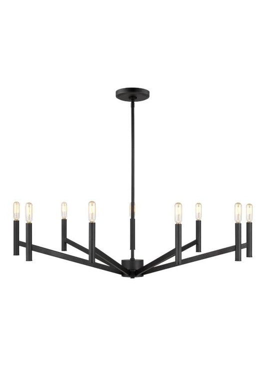 Visual Comfort Studio Studio Collection Vector Nine Light Chandelier in Midnight Black 3124309-112