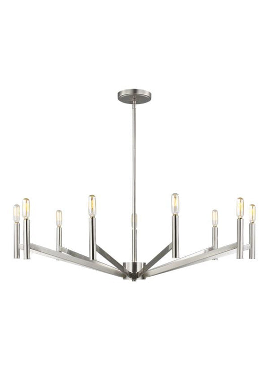 Visual Comfort Studio Studio Collection Vector Nine Light Chandelier in Brushed Nickel 3124309-962