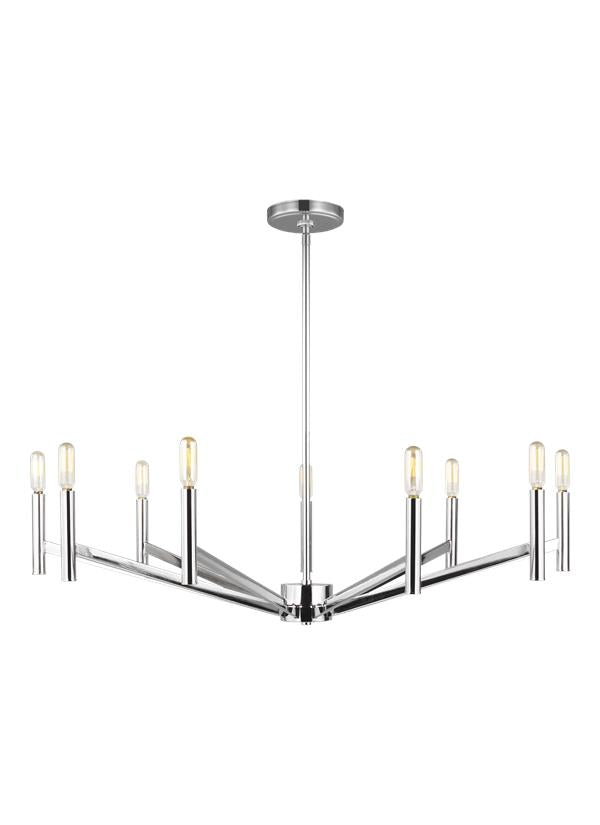 Visual Comfort Studio Studio Collection Vector Nine Light Chandelier in Chrome 3124309EN-05