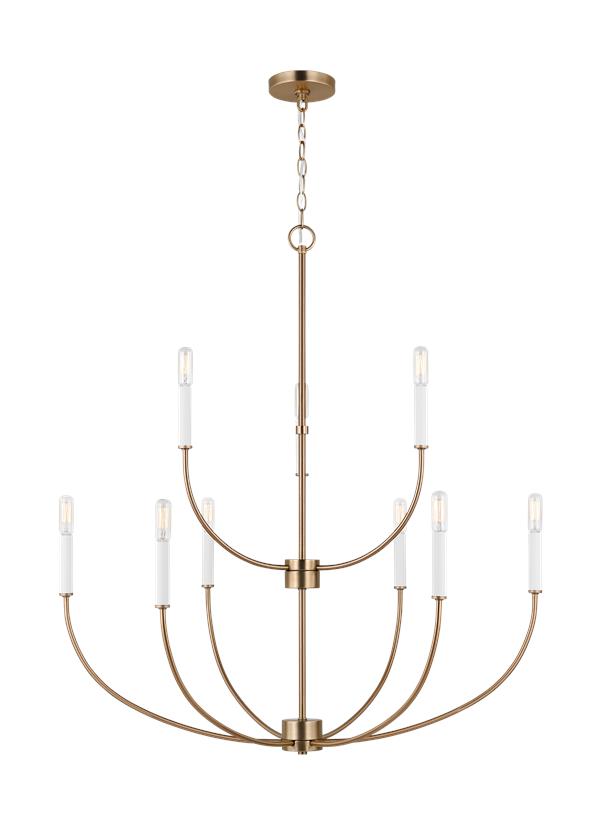 Visual Comfort Studio Studio Collection Greenwich Nine Light Chandelier in Satin Brass 3167109EN-848