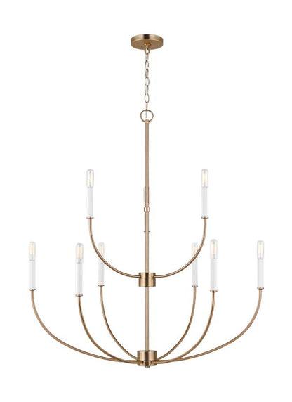 Visual Comfort Studio Studio Collection Greenwich Nine Light Chandelier in Satin Brass 3167109EN-848