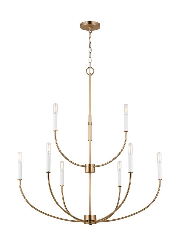 Visual Comfort Studio Studio Collection Greenwich Nine Light Chandelier in Satin Brass 3167109EN-848