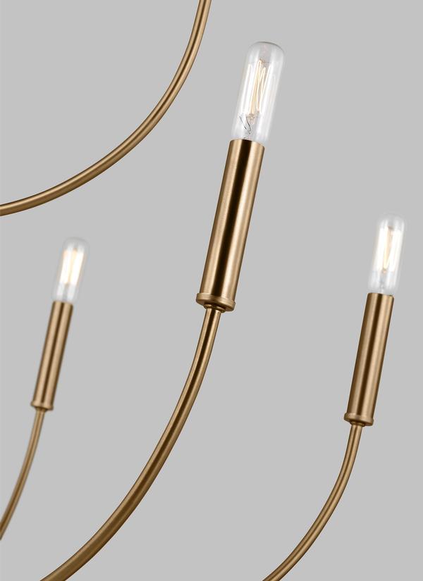 Visual Comfort Studio Studio Collection Greenwich Nine Light Chandelier in Satin Brass 3167109EN-848