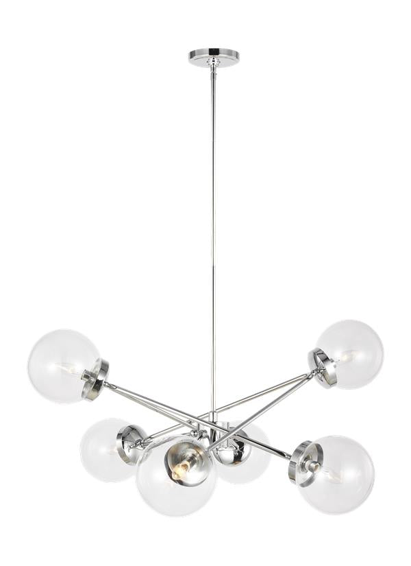 Visual Comfort Studio AERIN Tierney Six Light Chandelier in Chrome 3182706-05