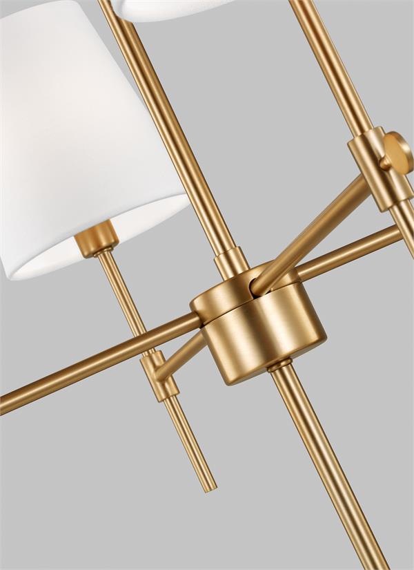 Visual Comfort Studio Thomas O'Brien Baker Four Light Small Chandelier in Satin Brass 3187204-848