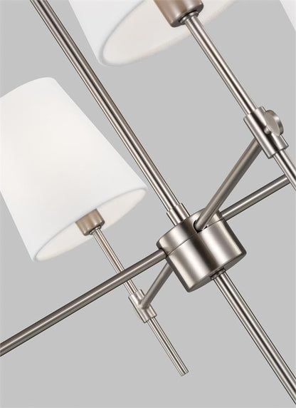 Visual Comfort Studio Thomas O'Brien Baker Four Light Small Chandelier in Brushed Nickel 3187204-962